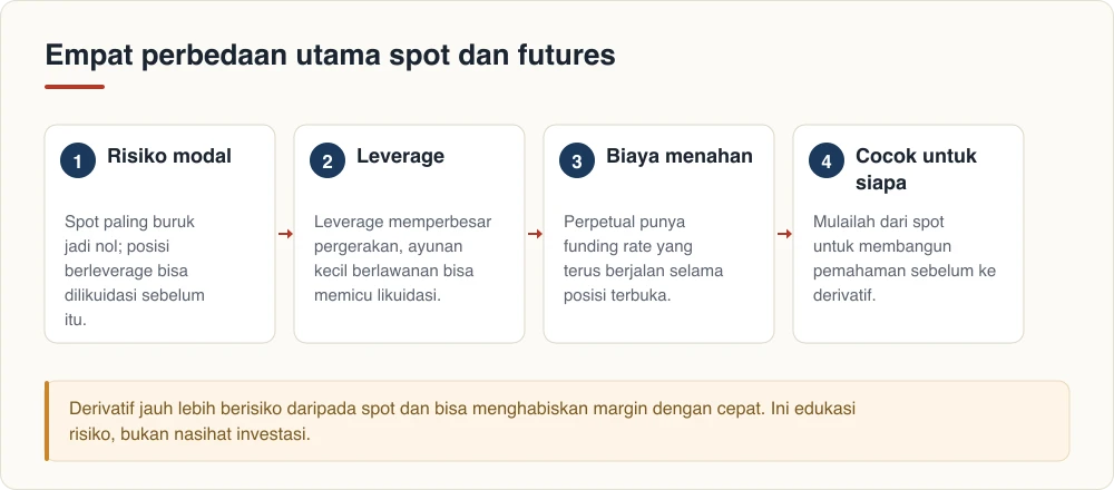 Empat perbedaan utama spot dan futures