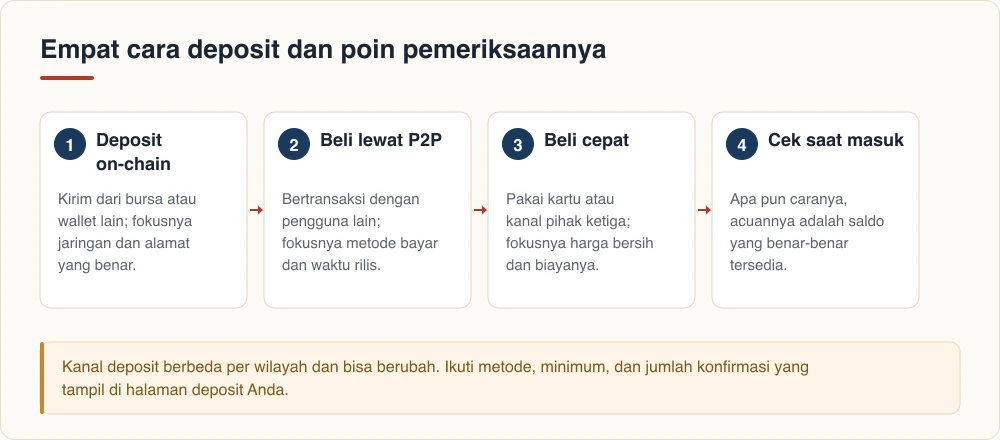 Empat cara deposit dan poin pemeriksaannya
